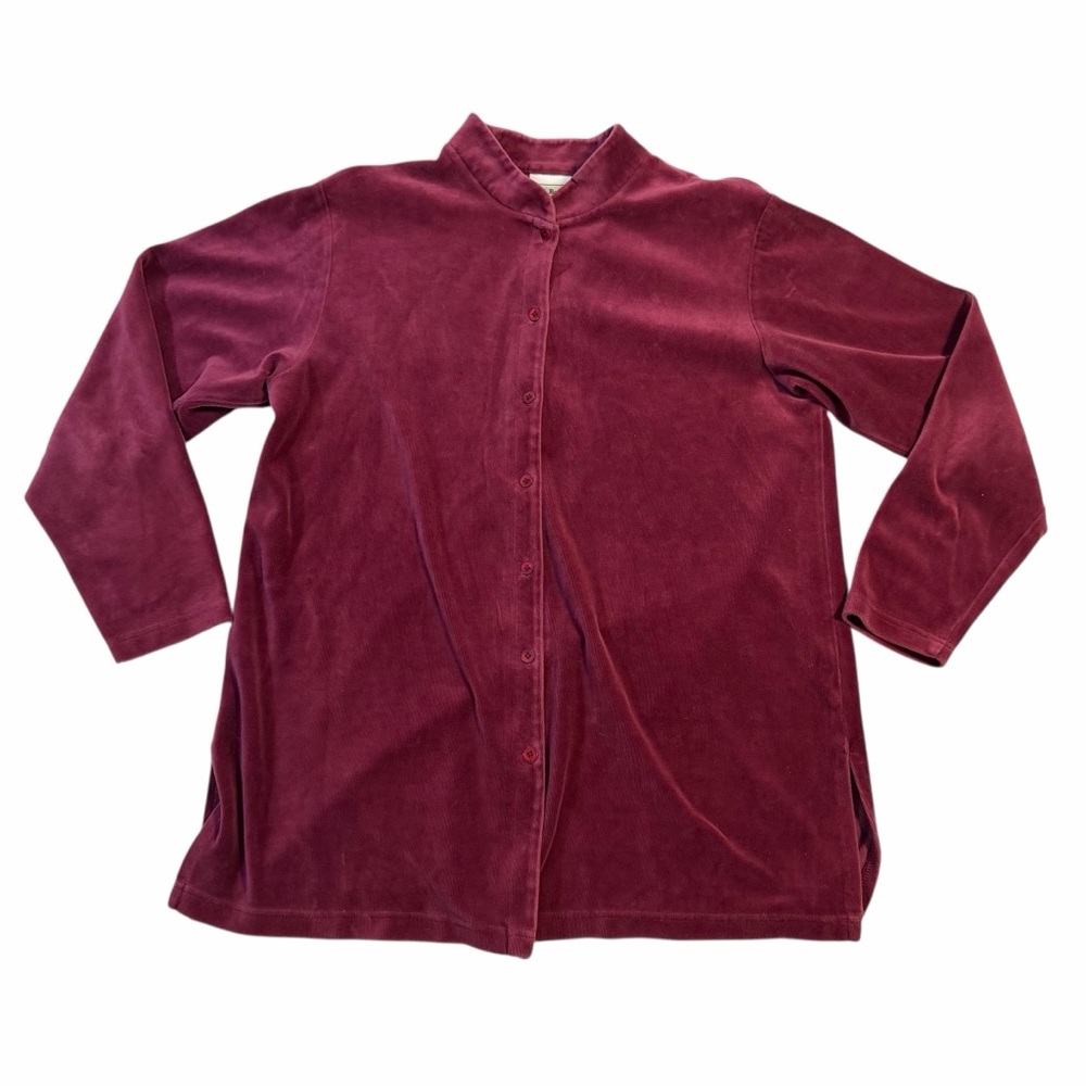 L.L. Bean Women's Velvet Shirt in Deep Purple 0 HQ07 Size Medium